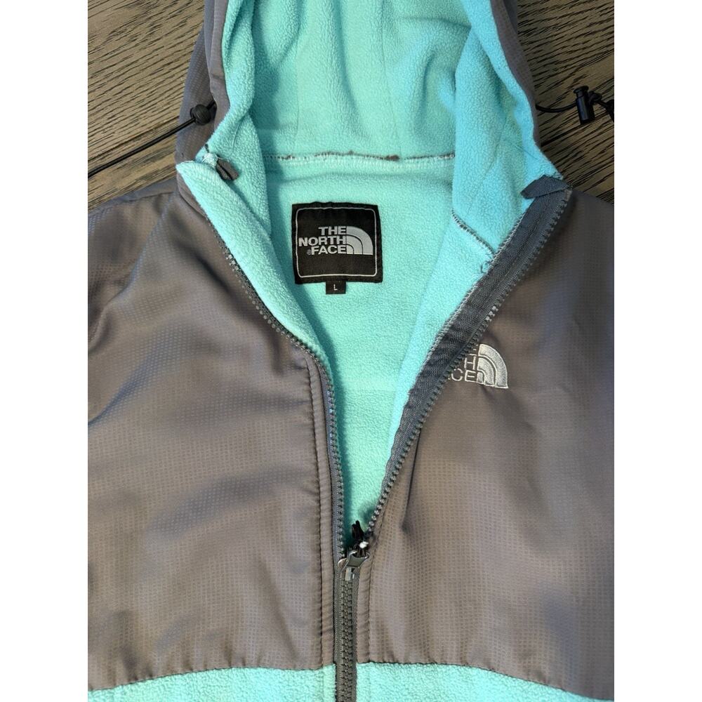 The North Face Kids Denali Large Light Green Fleece Jacket - Picture 3 of 7